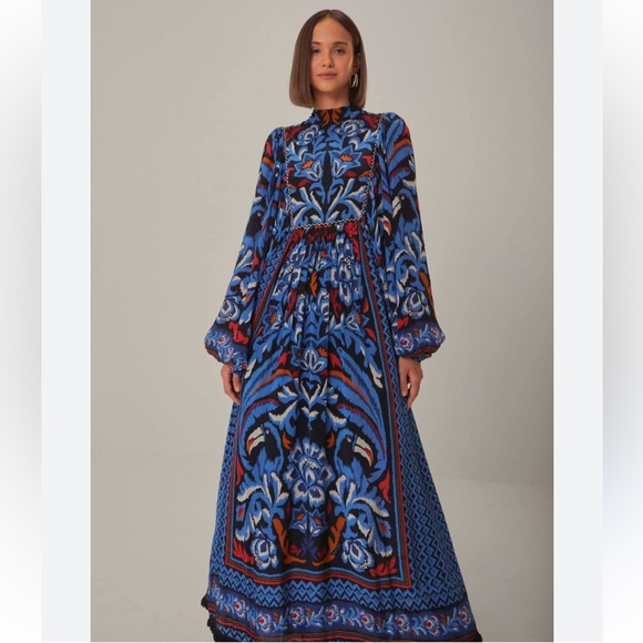 FARM Rio Dresses & Skirts - Anthropologie FARM Rio Black Toucans Scarf Maxi Dress